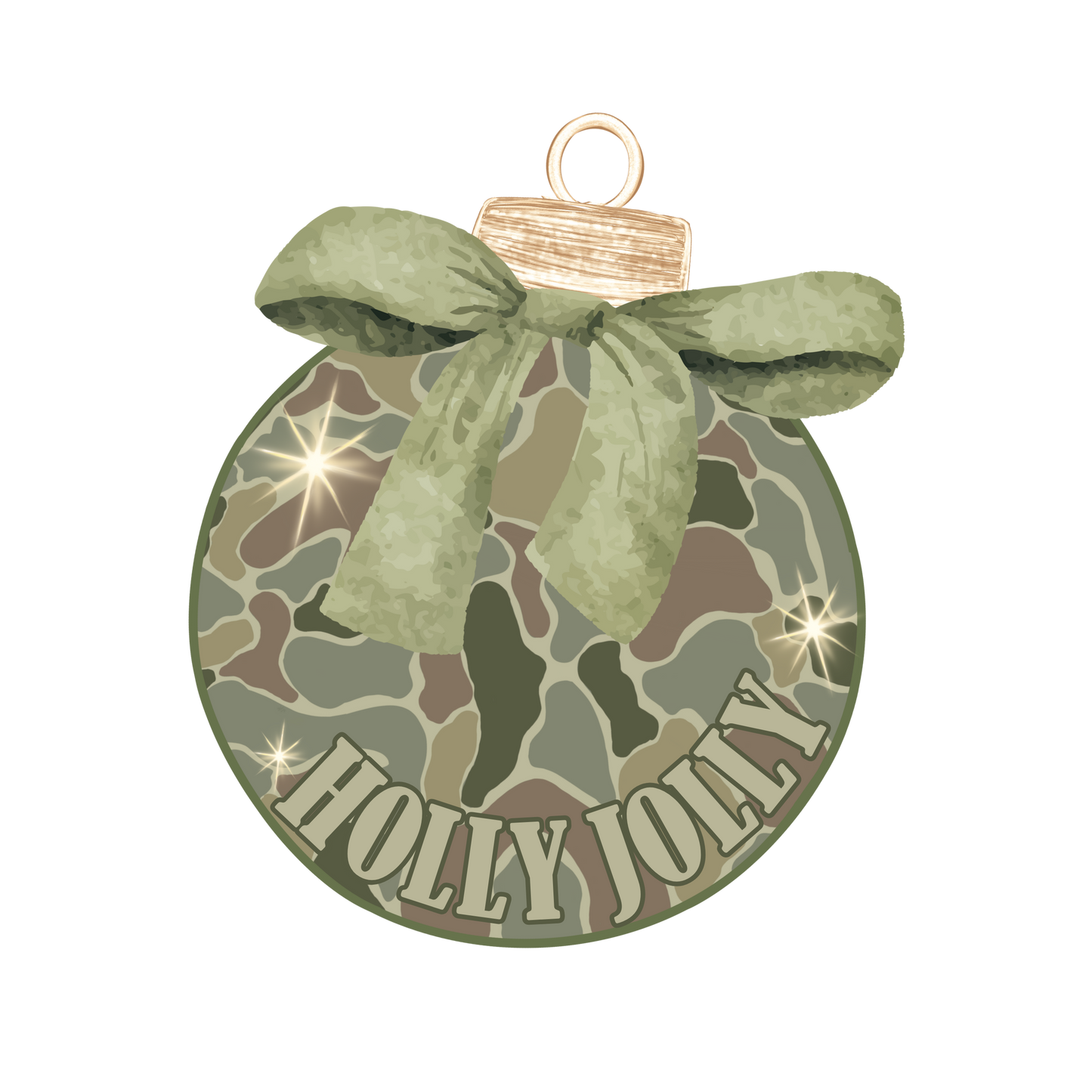 Holly Jolly Camo Ornament