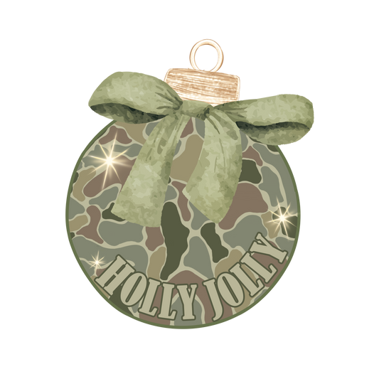 Holly Jolly Camo Ornament